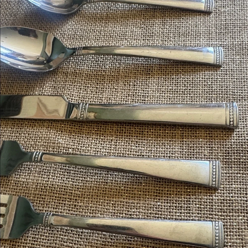 Reed & Barton Flatware Imperial Bead Stainless 5 Piece Place Setting Everyday
